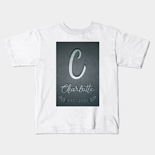 Initials Letter C Newborn Baby Name Charlotte Kids T-Shirt